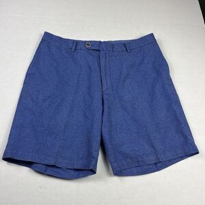 Peter Millar Mens Seaside Linen Blend Chino Shorts Swirl Print Casual Size 38